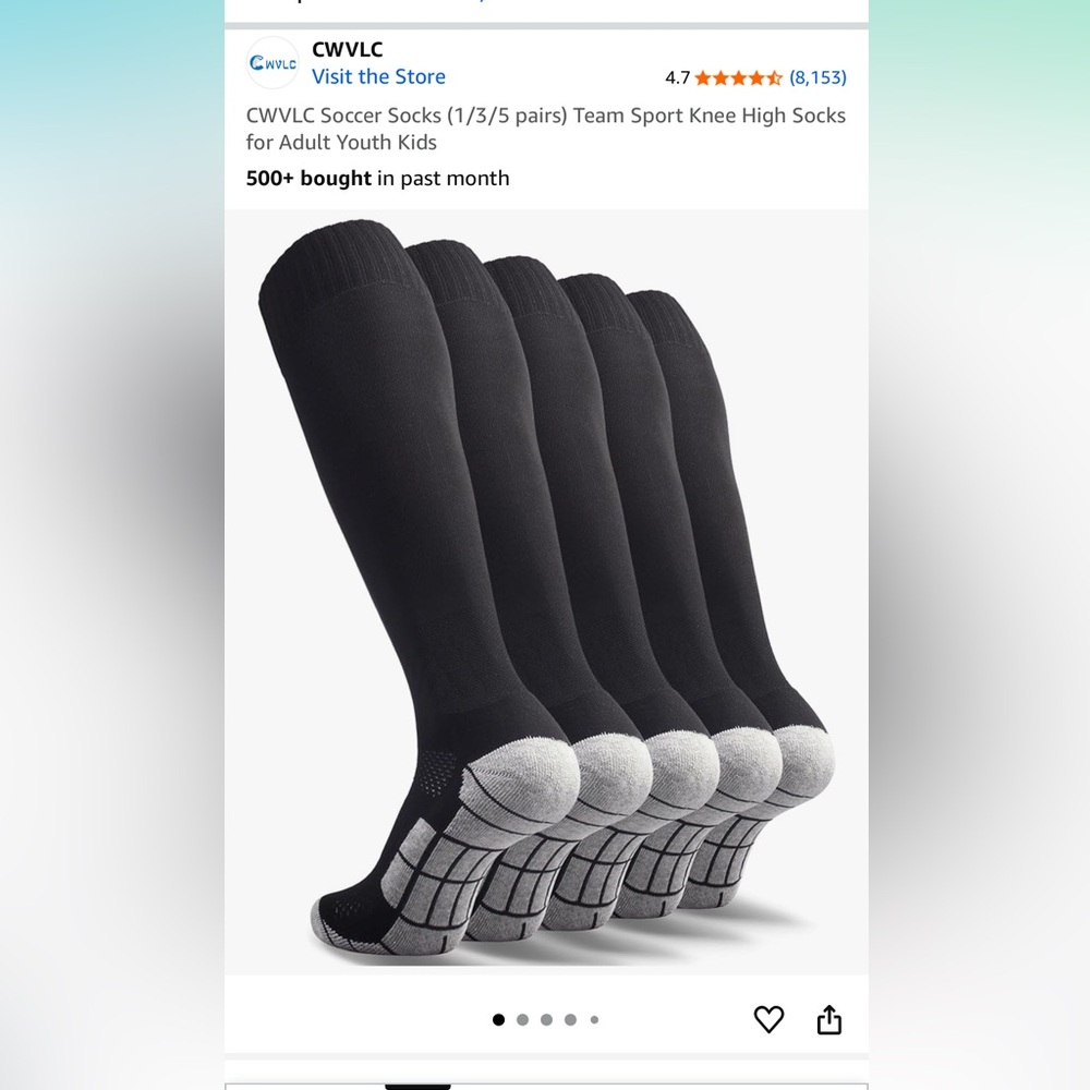 Knee High Soccer Socks Size Medium 5 Pair